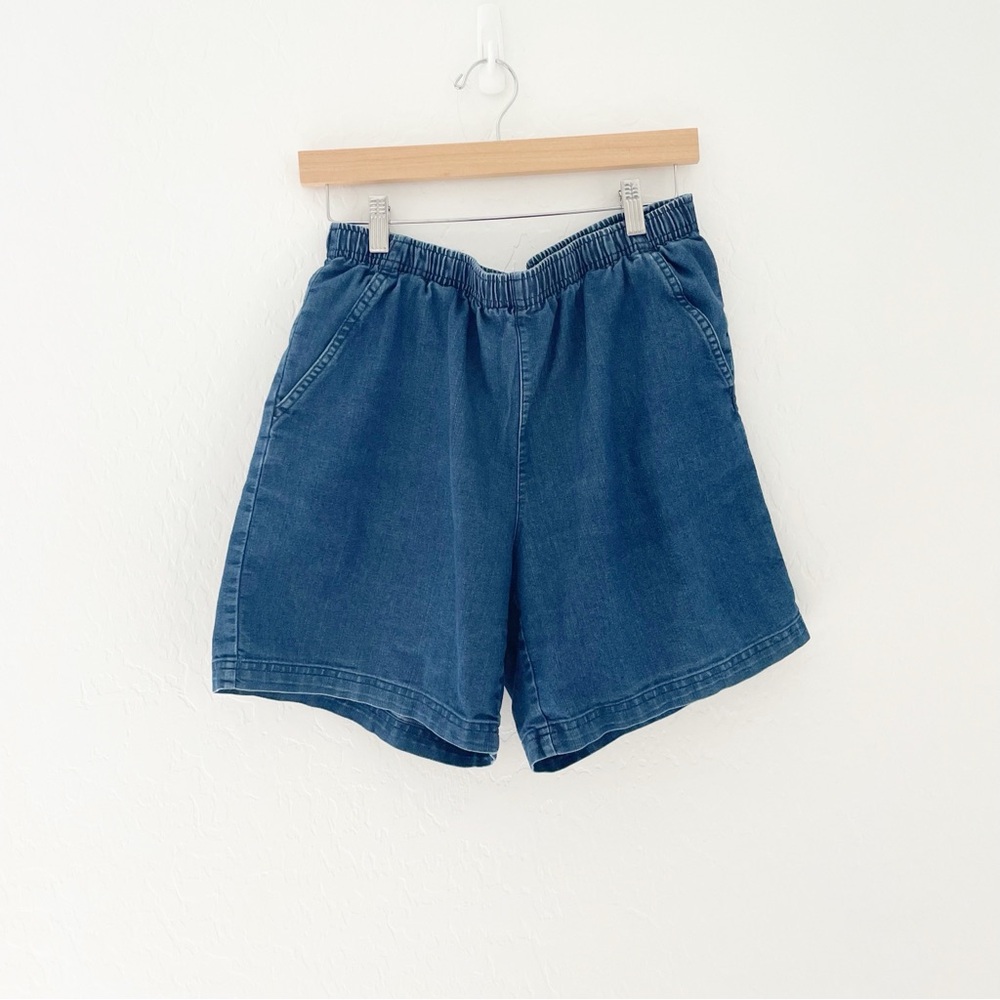 Vintage White stage pull on denim shorts size M